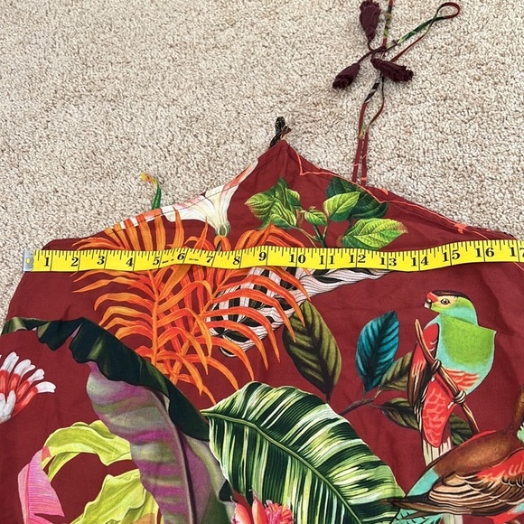 FARM Size S Mackaw leaves tropical halter backless long dress - Picture 8 of 11